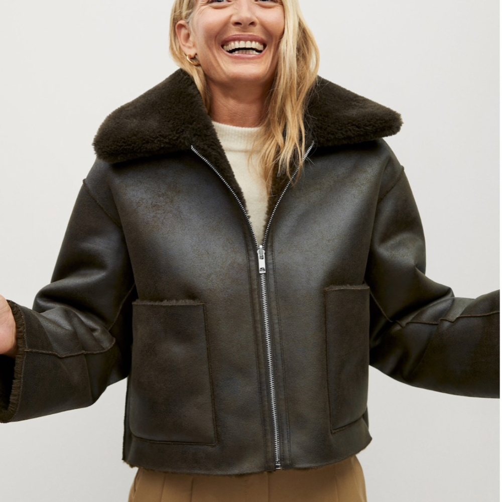 Mango Faux-fur reversible jacket Small